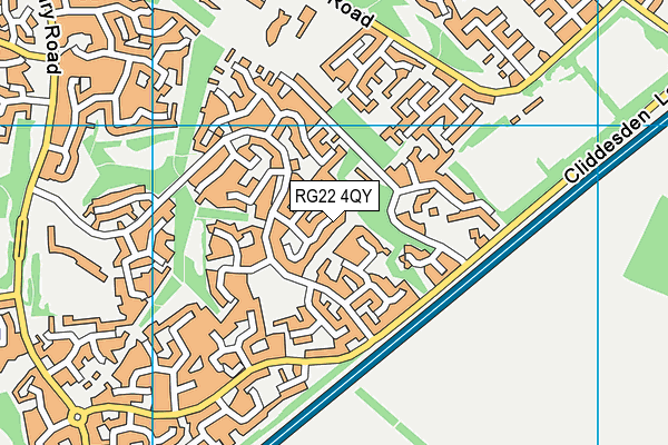 RG22 4QY map - OS VectorMap District (Ordnance Survey)
