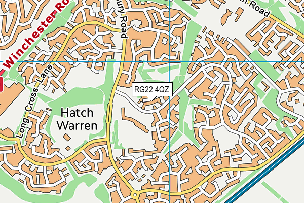 RG22 4QZ map - OS VectorMap District (Ordnance Survey)