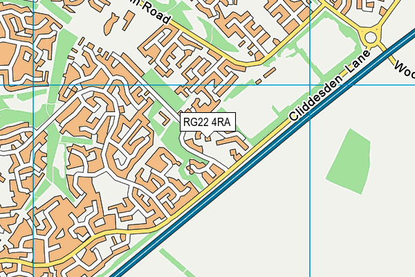 RG22 4RA map - OS VectorMap District (Ordnance Survey)