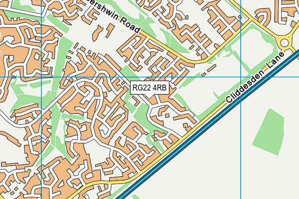 RG22 4RB map - OS VectorMap District (Ordnance Survey)