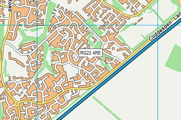 RG22 4RE map - OS VectorMap District (Ordnance Survey)