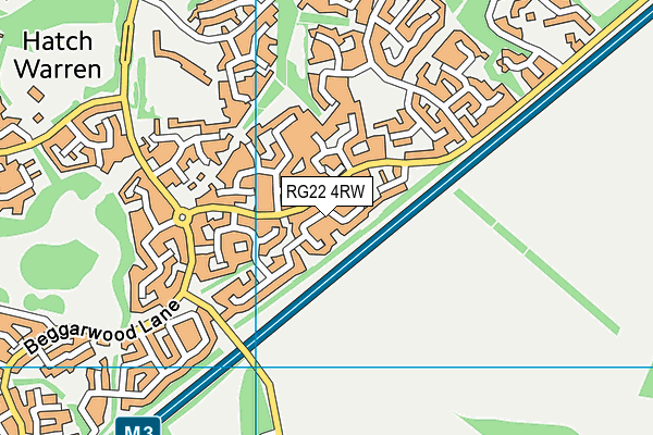 RG22 4RW map - OS VectorMap District (Ordnance Survey)