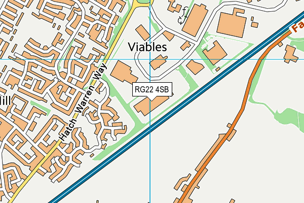 RG22 4SB map - OS VectorMap District (Ordnance Survey)