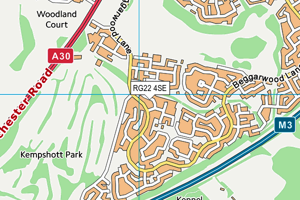 RG22 4SE map - OS VectorMap District (Ordnance Survey)