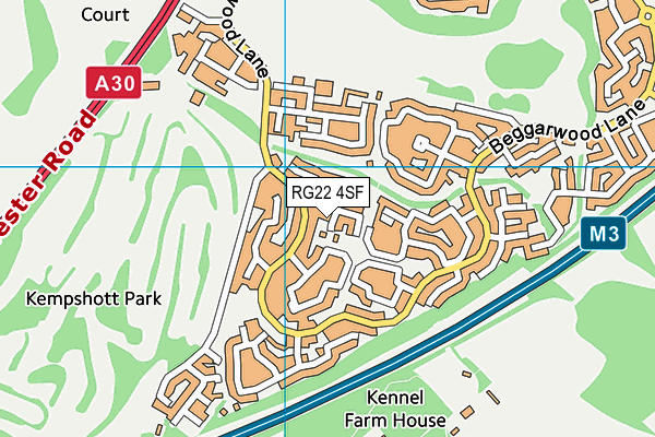 RG22 4SF map - OS VectorMap District (Ordnance Survey)