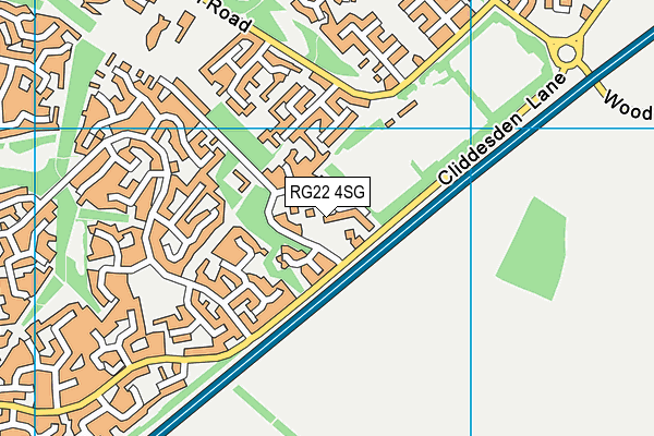 RG22 4SG map - OS VectorMap District (Ordnance Survey)