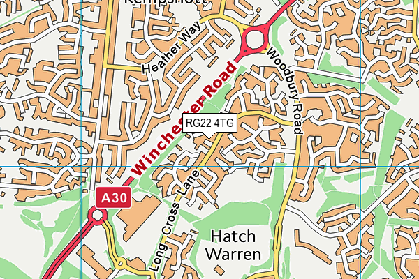 RG22 4TG map - OS VectorMap District (Ordnance Survey)