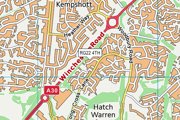 RG22 4TH map - OS VectorMap District (Ordnance Survey)