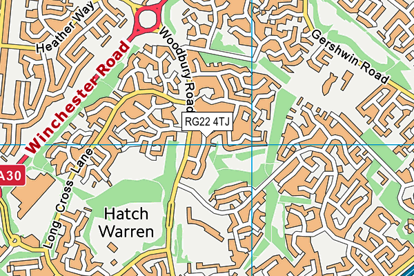 RG22 4TJ map - OS VectorMap District (Ordnance Survey)