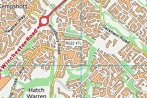 RG22 4TL map - OS VectorMap District (Ordnance Survey)