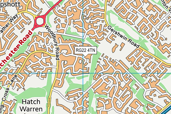 RG22 4TN map - OS VectorMap District (Ordnance Survey)