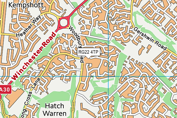 RG22 4TP map - OS VectorMap District (Ordnance Survey)