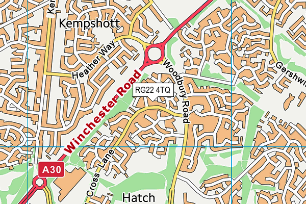 RG22 4TQ map - OS VectorMap District (Ordnance Survey)