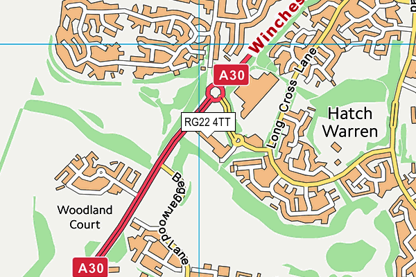 RG22 4TT map - OS VectorMap District (Ordnance Survey)