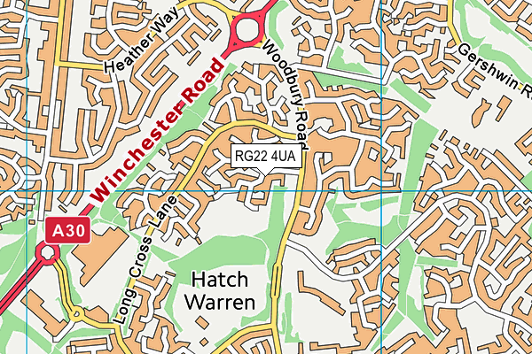 RG22 4UA map - OS VectorMap District (Ordnance Survey)