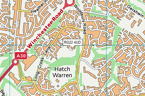 RG22 4UD map - OS VectorMap District (Ordnance Survey)