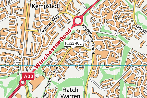 RG22 4UL map - OS VectorMap District (Ordnance Survey)