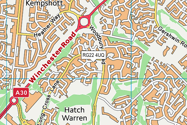 RG22 4UQ map - OS VectorMap District (Ordnance Survey)