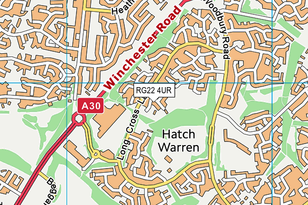 RG22 4UR map - OS VectorMap District (Ordnance Survey)