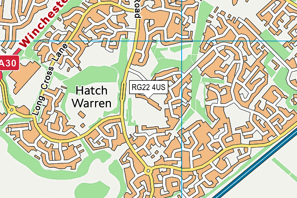 RG22 4US map - OS VectorMap District (Ordnance Survey)