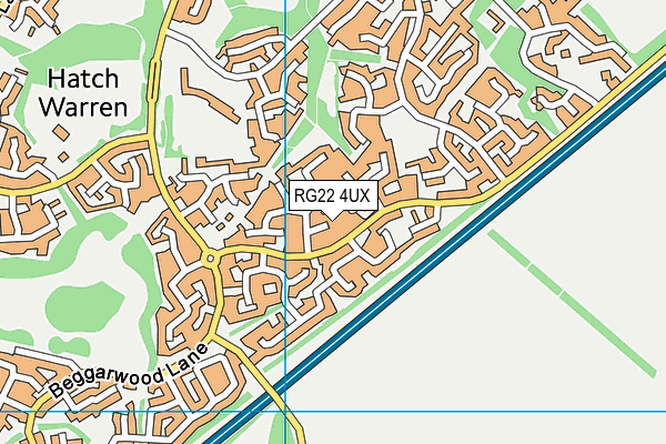 RG22 4UX map - OS VectorMap District (Ordnance Survey)