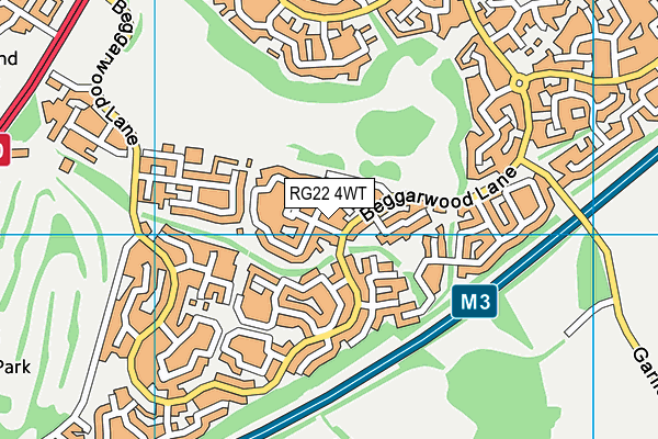 RG22 4WT map - OS VectorMap District (Ordnance Survey)