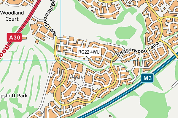 RG22 4WU map - OS VectorMap District (Ordnance Survey)