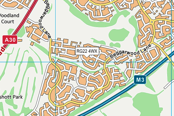 RG22 4WX map - OS VectorMap District (Ordnance Survey)