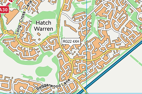 RG22 4XH map - OS VectorMap District (Ordnance Survey)