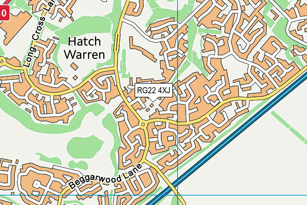 RG22 4XJ map - OS VectorMap District (Ordnance Survey)