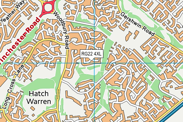 RG22 4XL map - OS VectorMap District (Ordnance Survey)