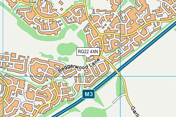 RG22 4XN map - OS VectorMap District (Ordnance Survey)