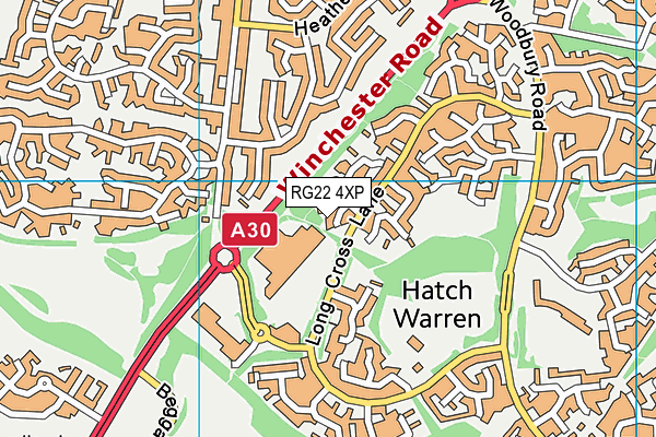 RG22 4XP map - OS VectorMap District (Ordnance Survey)