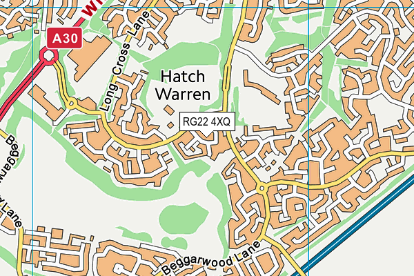 RG22 4XQ map - OS VectorMap District (Ordnance Survey)