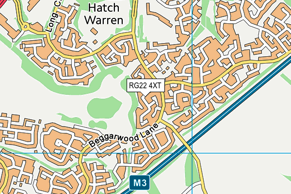 RG22 4XT map - OS VectorMap District (Ordnance Survey)