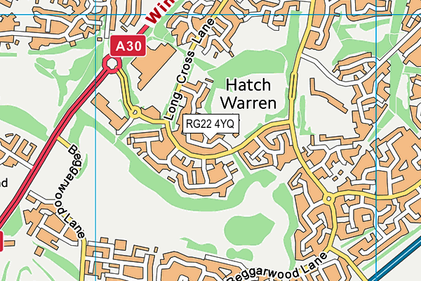 RG22 4YQ map - OS VectorMap District (Ordnance Survey)