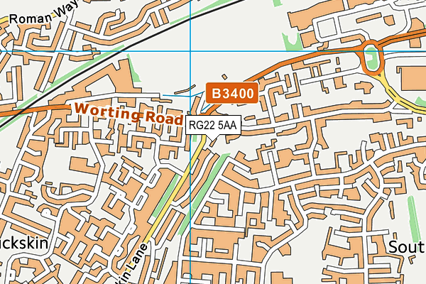 RG22 5AA map - OS VectorMap District (Ordnance Survey)