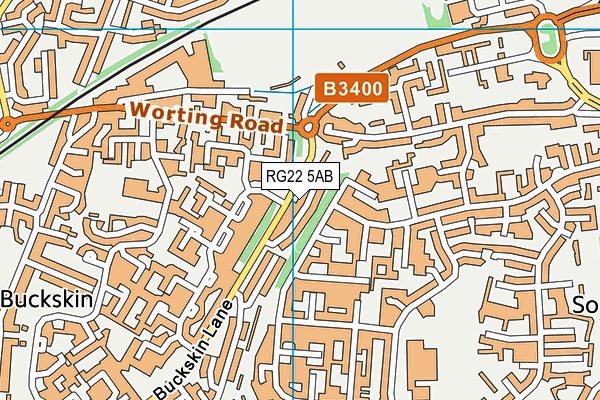 RG22 5AB map - OS VectorMap District (Ordnance Survey)