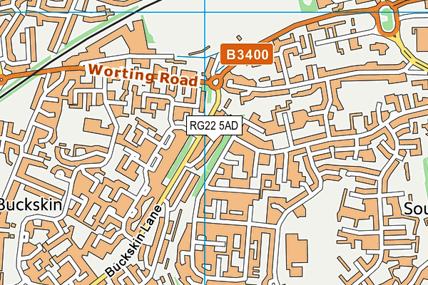 RG22 5AD map - OS VectorMap District (Ordnance Survey)