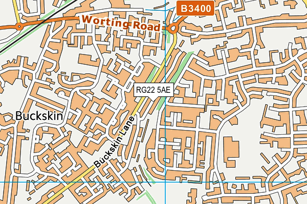 RG22 5AE map - OS VectorMap District (Ordnance Survey)