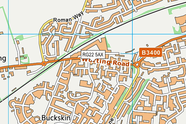 RG22 5AX map - OS VectorMap District (Ordnance Survey)