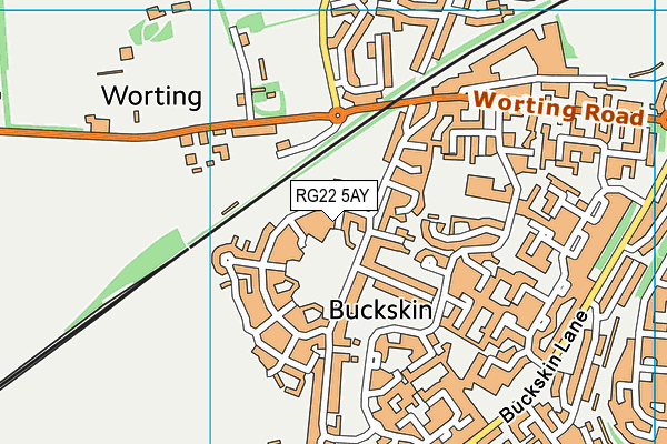RG22 5AY map - OS VectorMap District (Ordnance Survey)