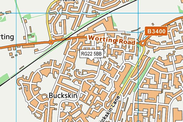 RG22 5BB map - OS VectorMap District (Ordnance Survey)