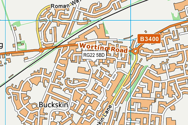 RG22 5BD map - OS VectorMap District (Ordnance Survey)