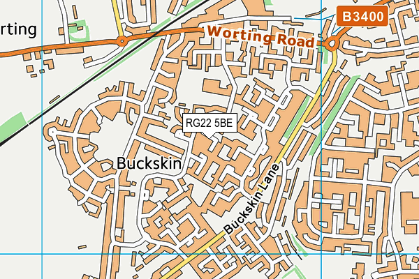 RG22 5BE map - OS VectorMap District (Ordnance Survey)