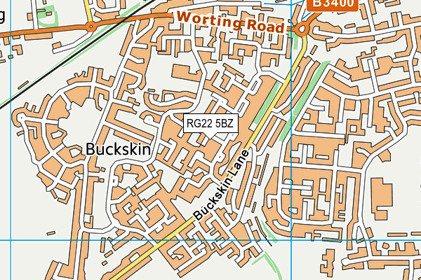 RG22 5BZ map - OS VectorMap District (Ordnance Survey)