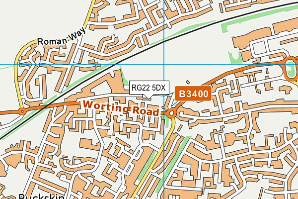 RG22 5DX map - OS VectorMap District (Ordnance Survey)