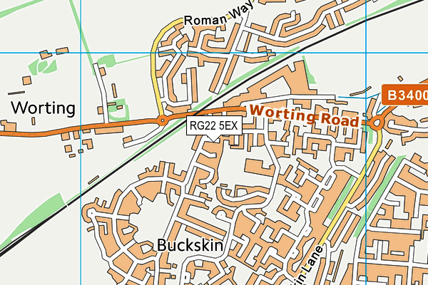 RG22 5EX map - OS VectorMap District (Ordnance Survey)