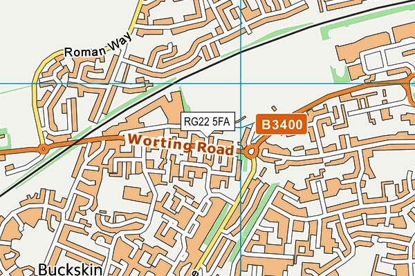 RG22 5FA map - OS VectorMap District (Ordnance Survey)