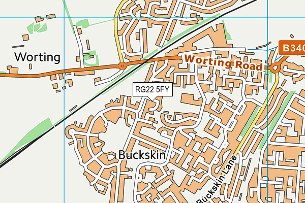 RG22 5FY map - OS VectorMap District (Ordnance Survey)